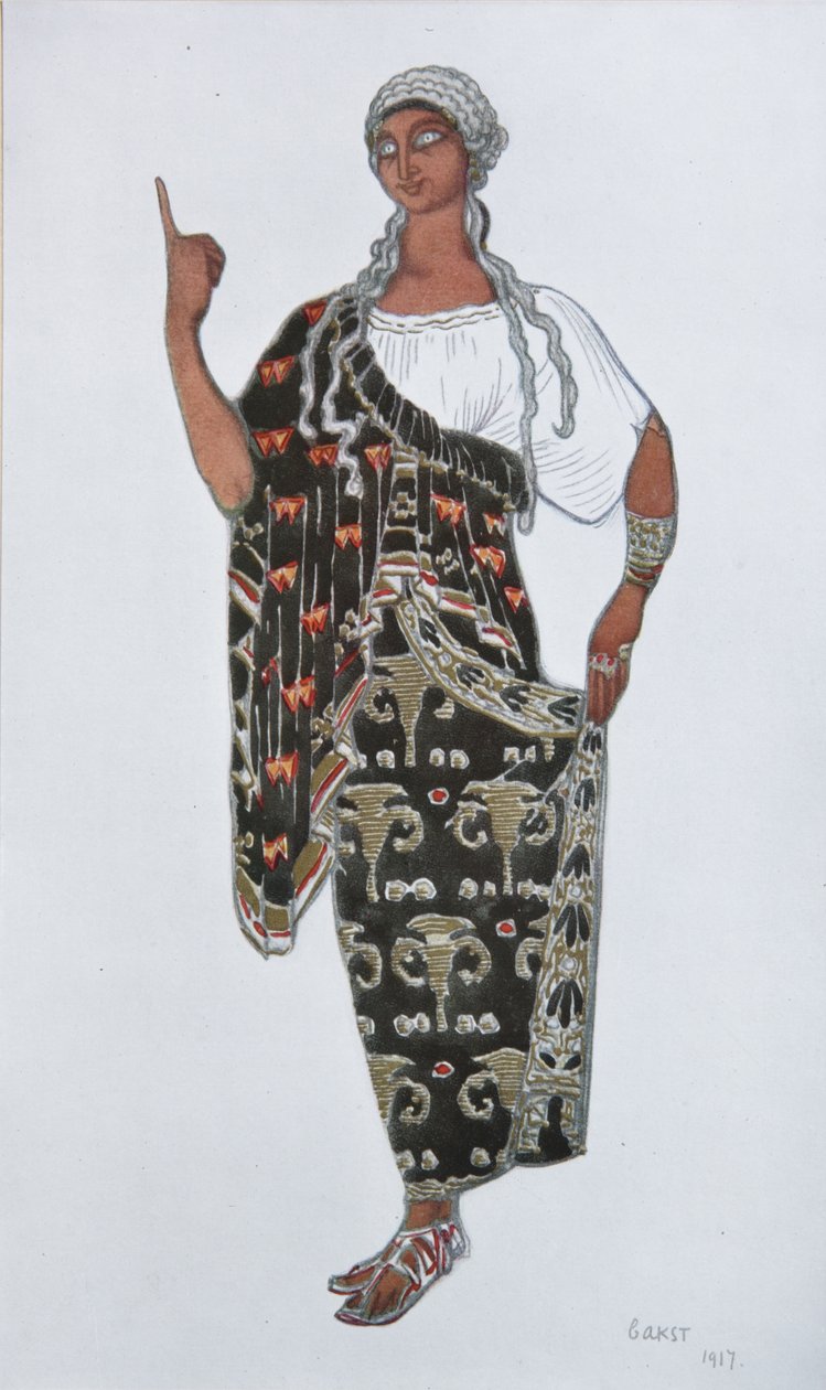 Kostýmní návrh pro operu Fedra od Ildebranda Pizzettiho, 1917 od Leon Bakst