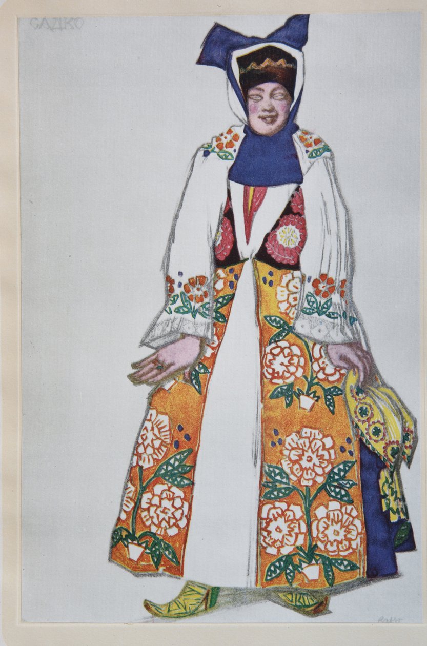 Kostýmní návrh opery Sadko N. Rimského-Korsakova, 1917 od Leon Bakst