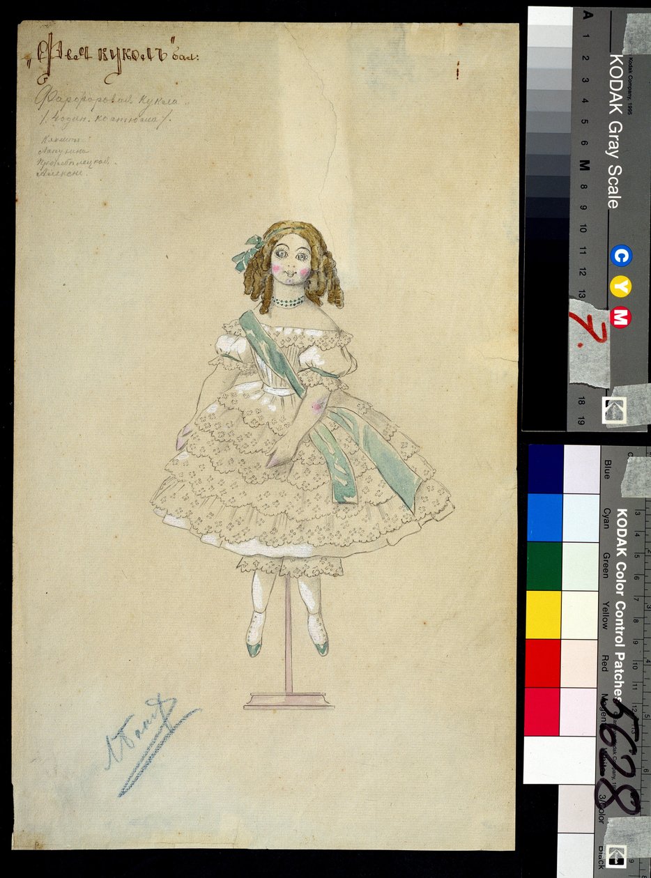 Kostým pro balet "la poupee feerique" v režii Josepha Bayera (1852-1913) od Leon Bakst