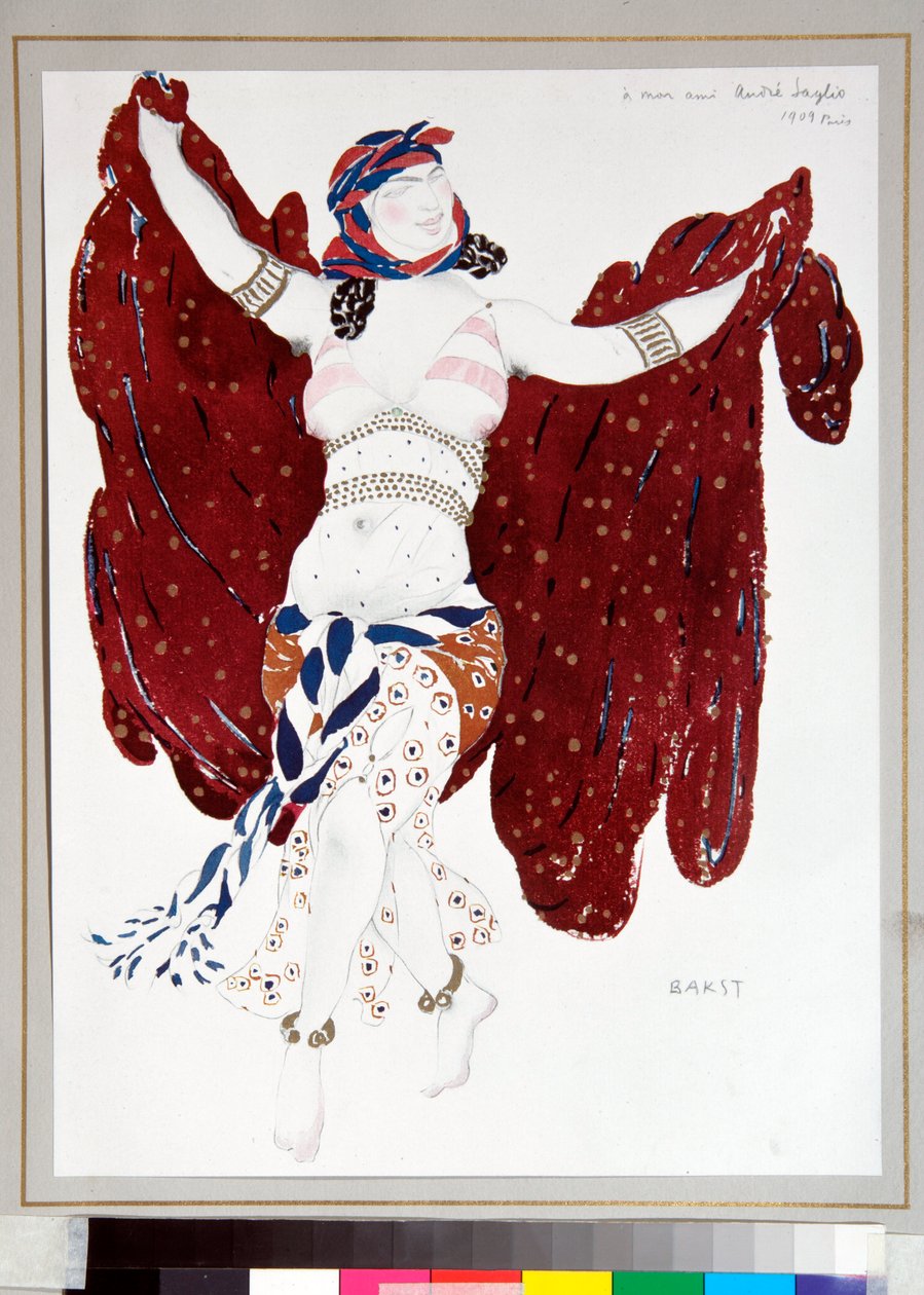 ""Tanečník"" Kostým navržený Leonem Bakstem (1866-1924) pro balet ""Cleopatre"" od Ballets Russes od Leon Bakst