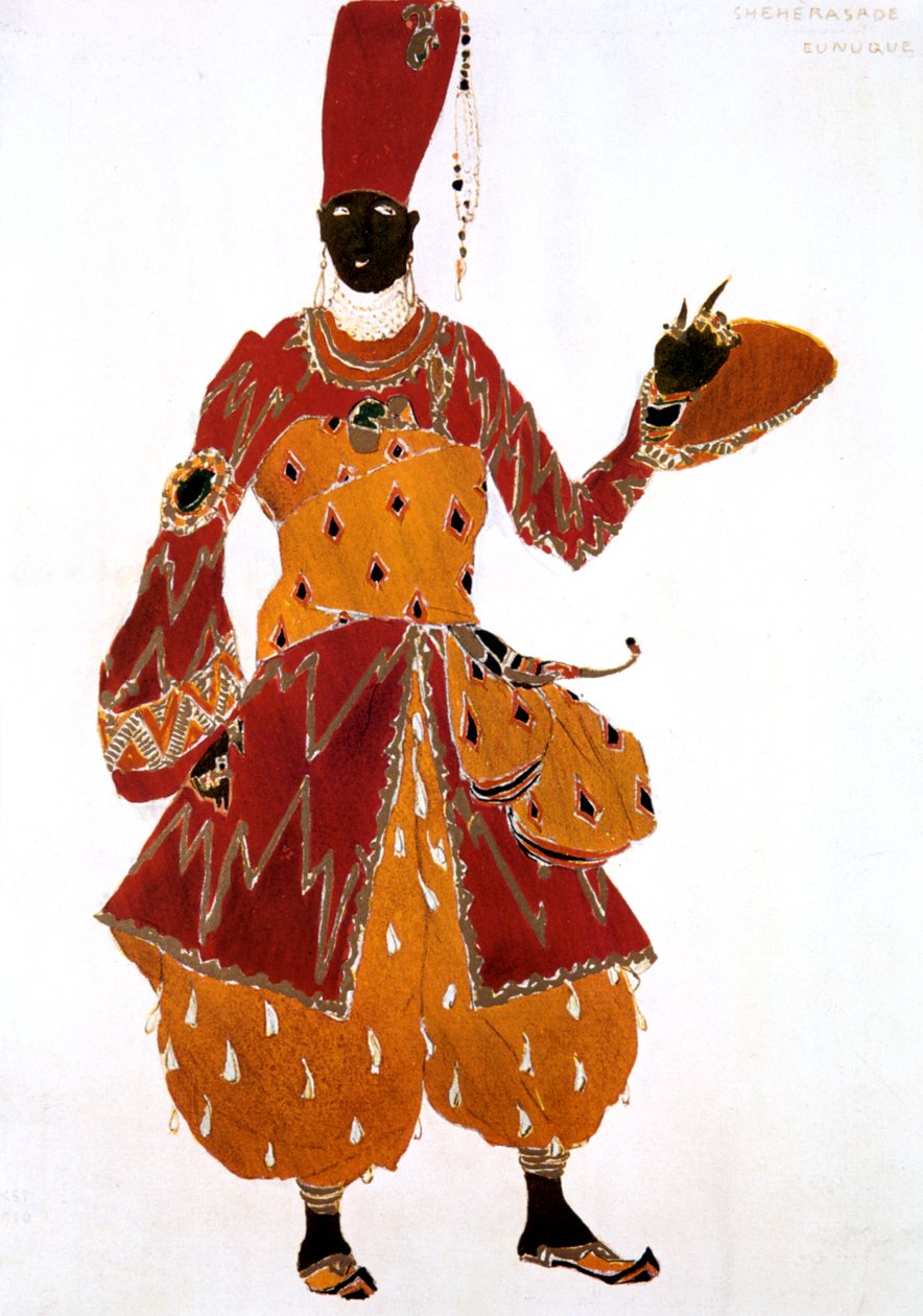 Kostýmní návrh Eunucha pro balet Šeherezáda, 1910 od Leon Bakst