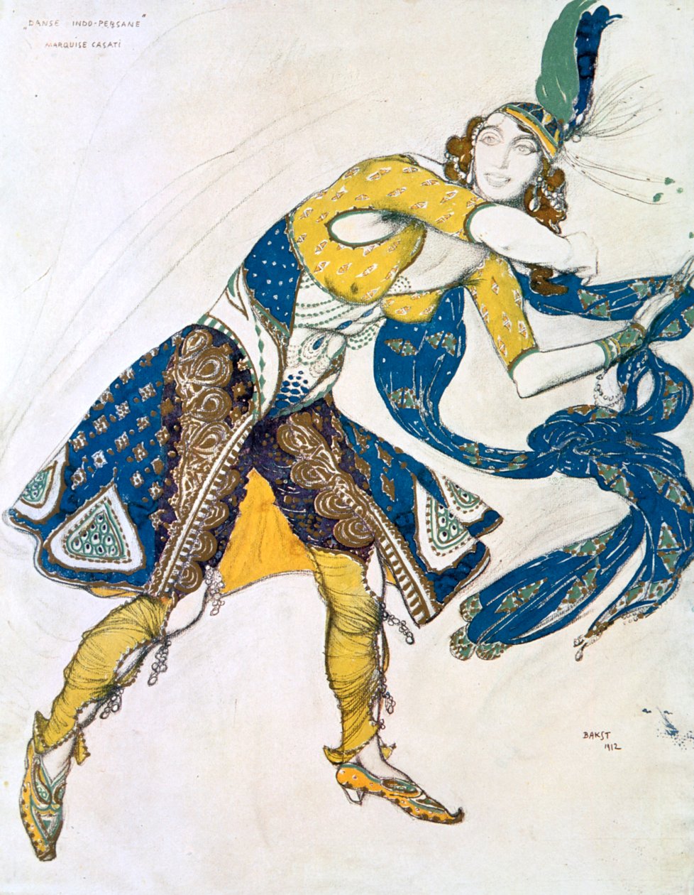 Indický tanec La Marquise de Casati, 1912 od Leon Bakst