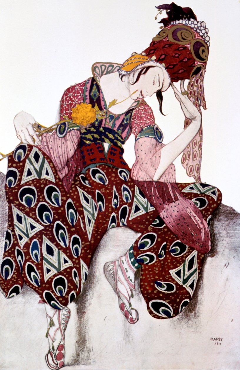 Iskander, kostýmní návrh pro balet La Peri hudba Paula Dukase, c1913 od Leon Bakst