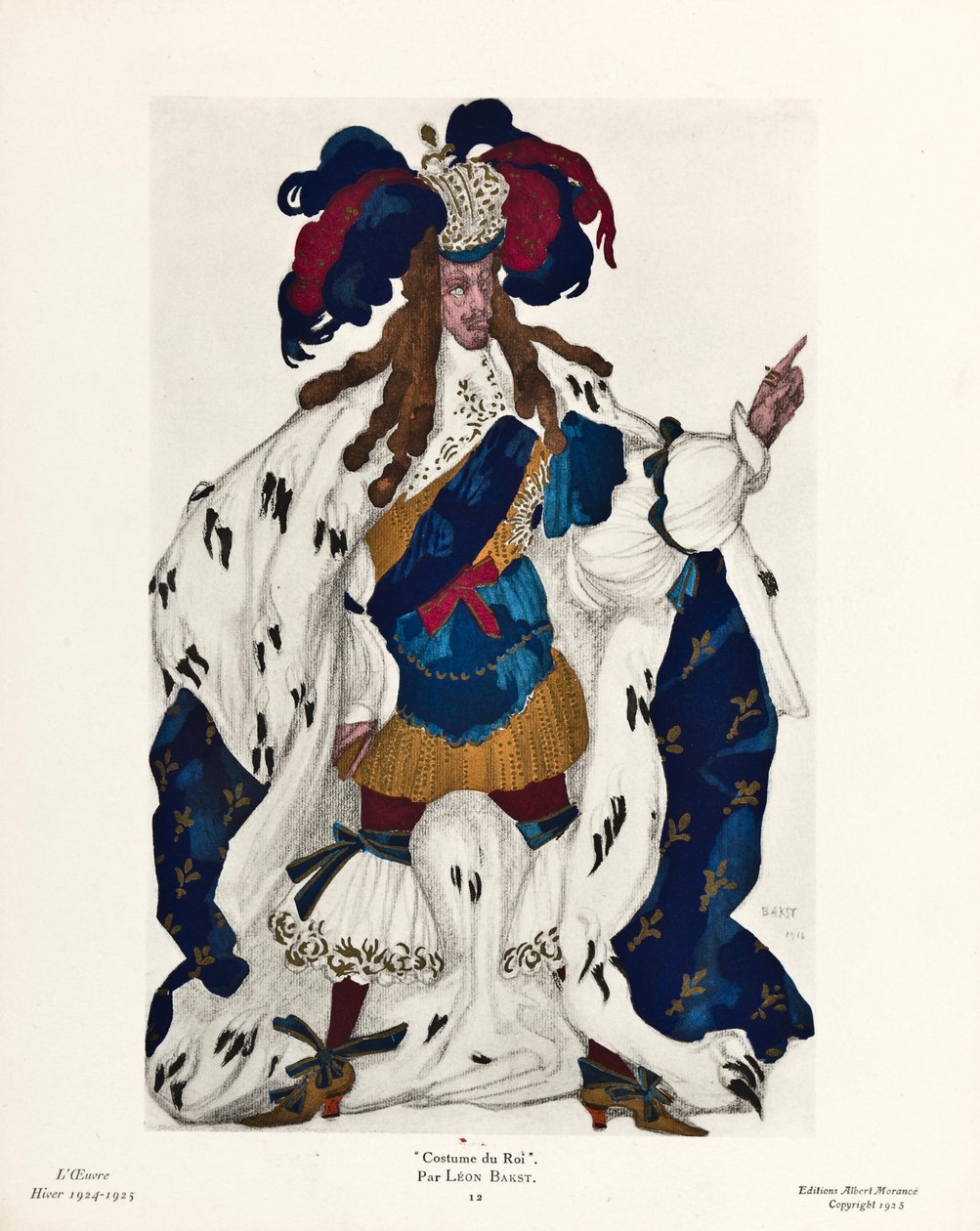 Král. Kostýmní návrh k baletu Šípková Růženka P. Čajkovského, 1921 od Leon Bakst