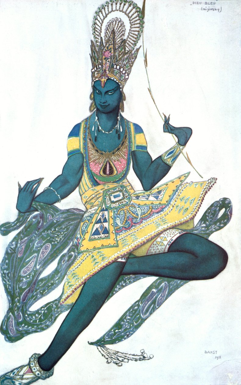 Le Dieu Bleu The Blue God, kostýmní návrh baletu, 1911 od Leon Bakst