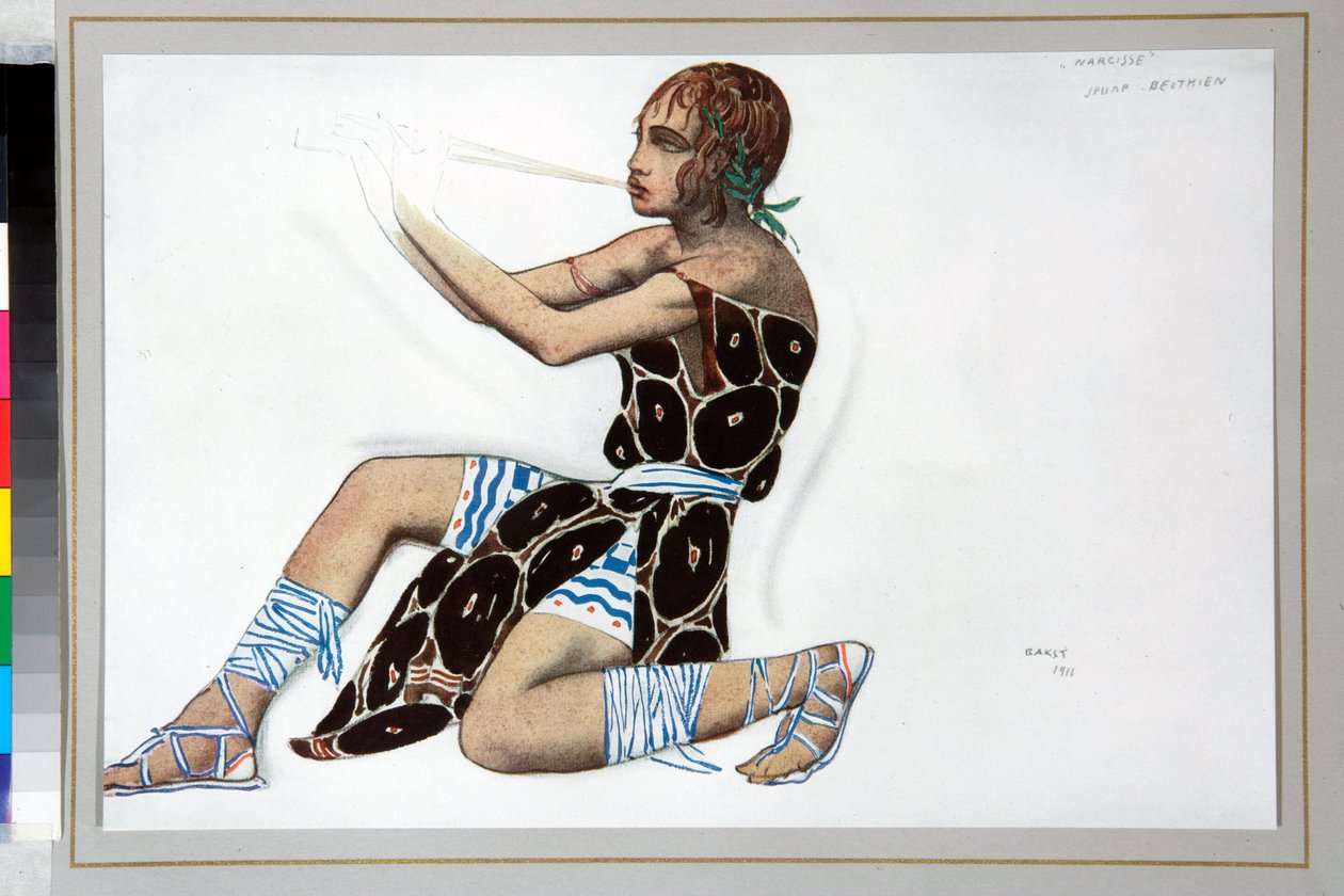 ""Narcisse"" Kostým navržený Leonem Bakstem (1866-1924) pro balet ""Narcisse"" Nicolase Tcherepnina (1873-1945) od Leon Bakst