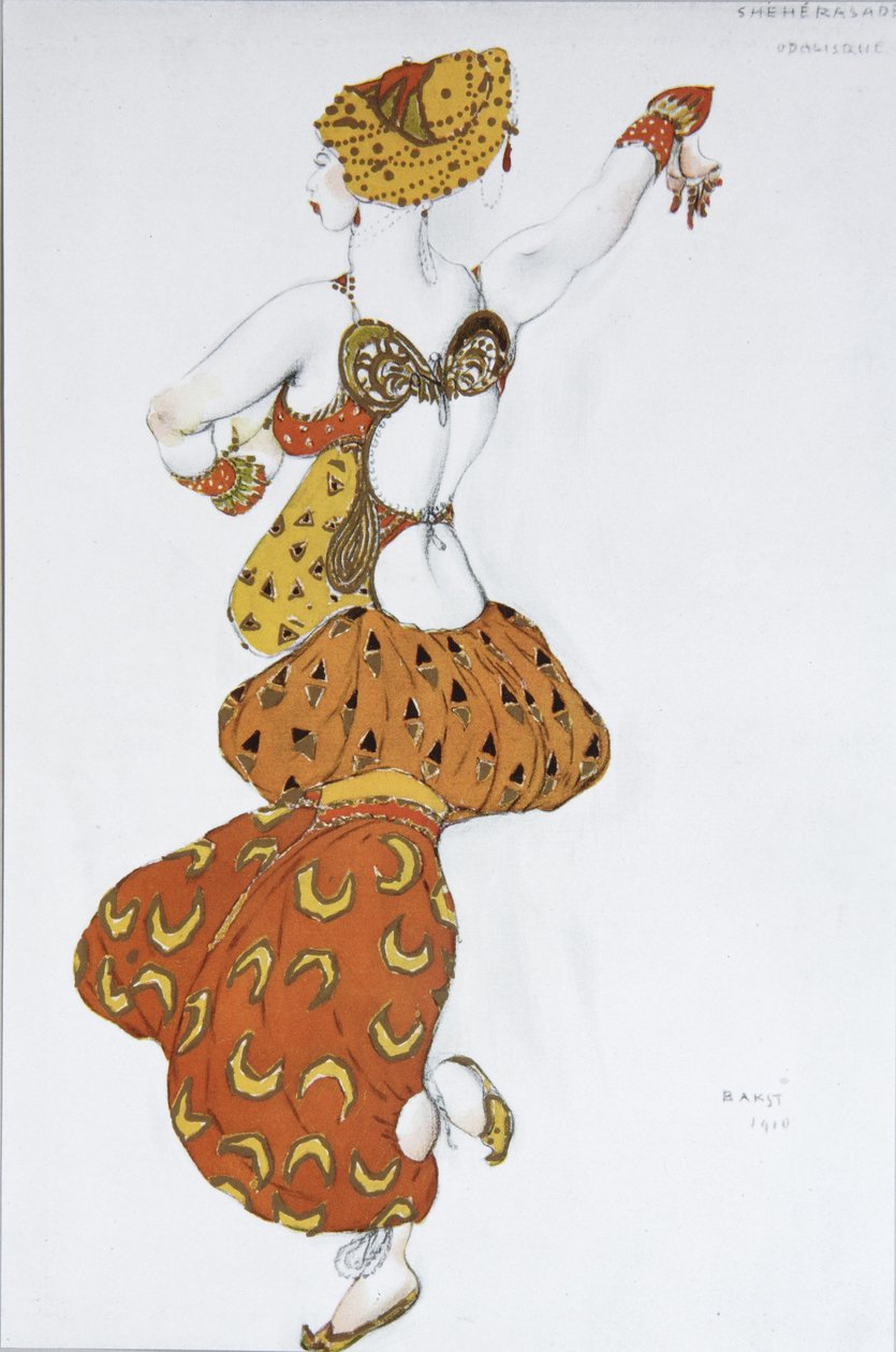 Odaliska. Návrh kostýmů pro balet Šeherezáda od N. Rimského-Korsakova, 1910 od Leon Bakst