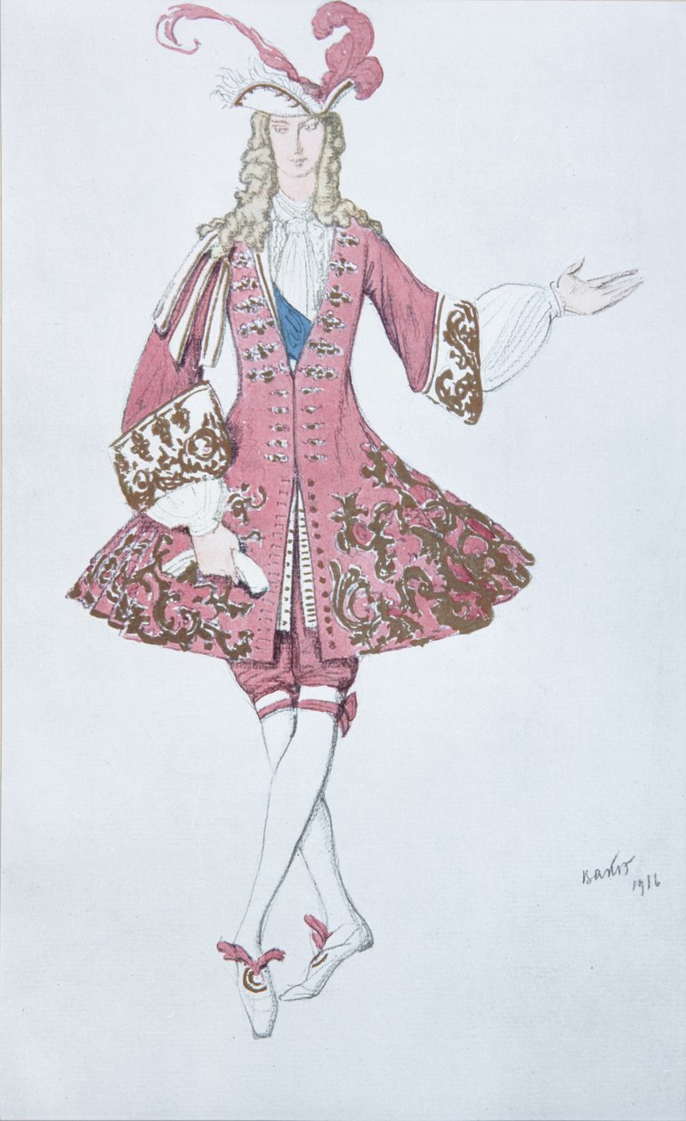 Stránka princezny. Kostýmní návrh k baletu Šípková Růženka P. Čajkovského, 1916 od Leon Bakst