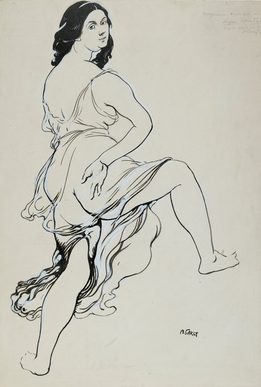 Portrét tančící Isadory Duncanové, počátek 20. století od Leon Bakst