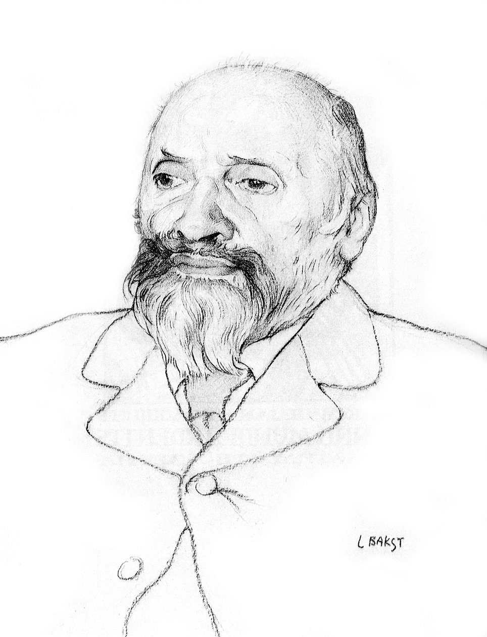 Portrét ruského skladatele Milyho Balakireva, 1907. od Leon Bakst