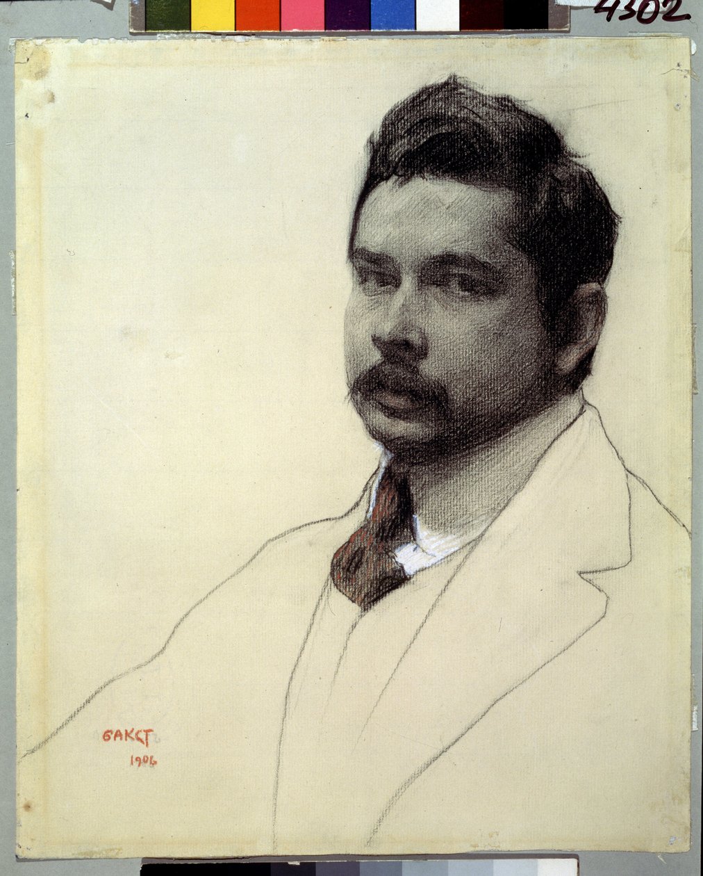 Portrét umělce Konstantina Somova (tužka a křída na papíře) od Leon Bakst