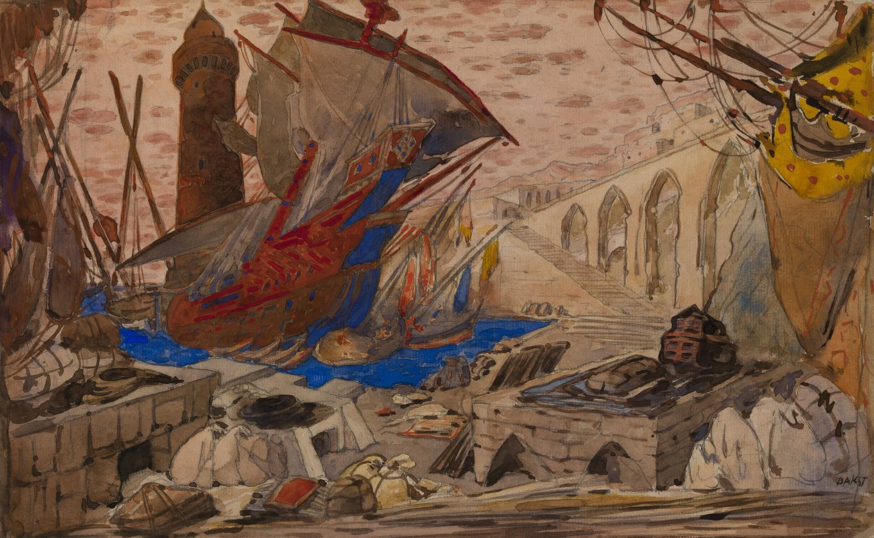 Scénografie pro La Pisanelle ou la mort parfumée od Gabriele dAnnunzio, 1913 od Leon Bakst