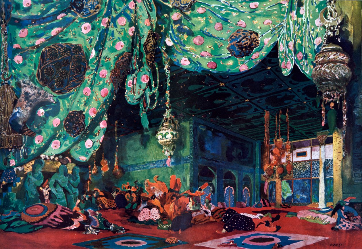 Scénografie pro balet Šeherezáda, c1913 od Leon Bakst