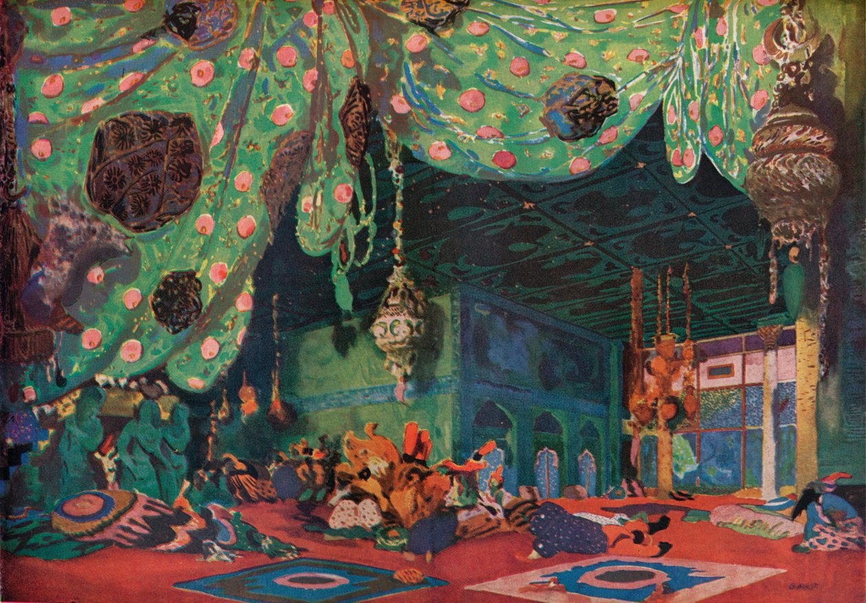 Nastavení pro Šeherezádu, 1910 od Leon Bakst