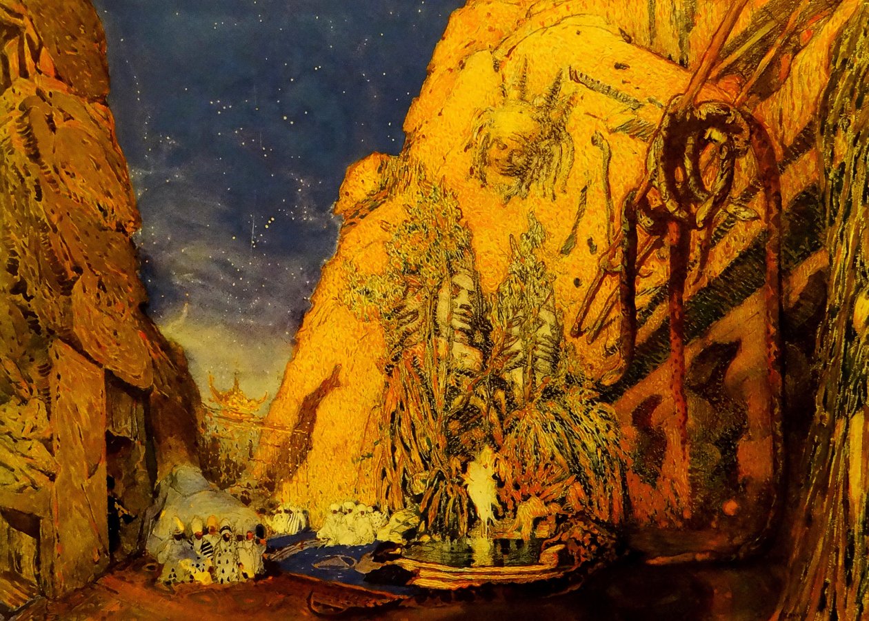 Scénický návrh pro Balet Blue God od R. Hahna, 1911 od Leon Bakst