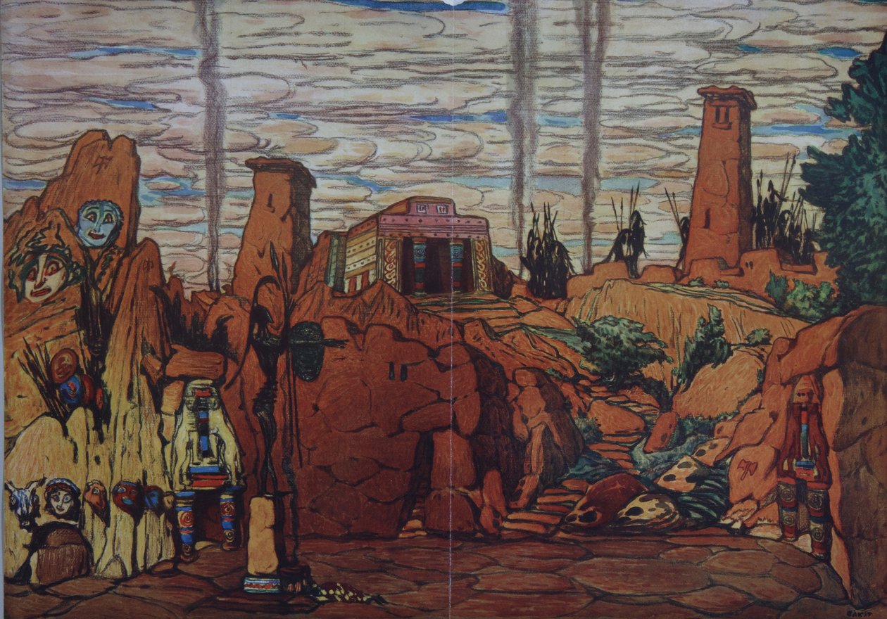 Scénický návrh pro balet Hélène de Sparte E. Verhaerena a D. de Séveraca, 1912 od Leon Bakst
