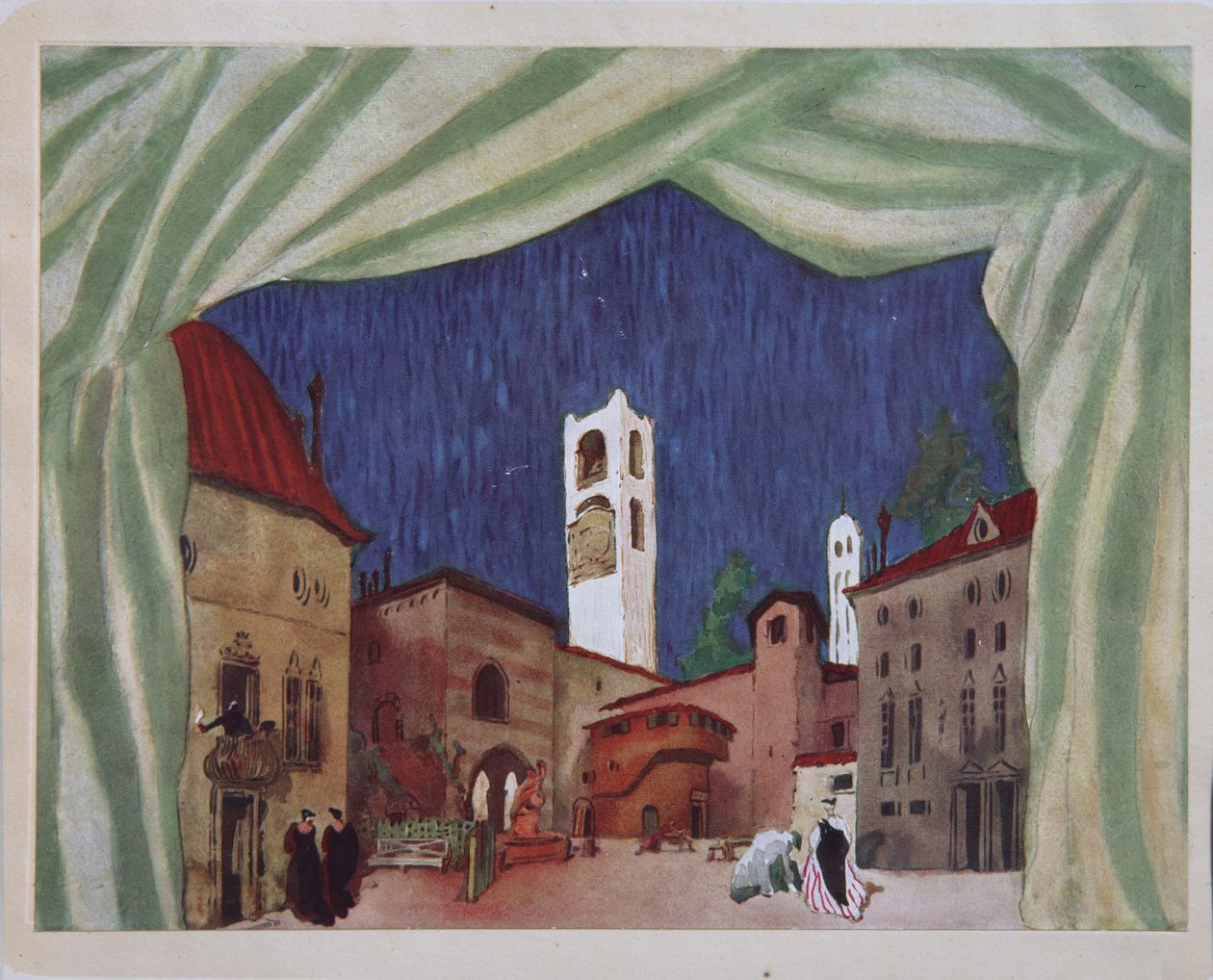 Scénická výprava k baletu Le donne di buon umore od C. Goldoniho, 1917 od Leon Bakst