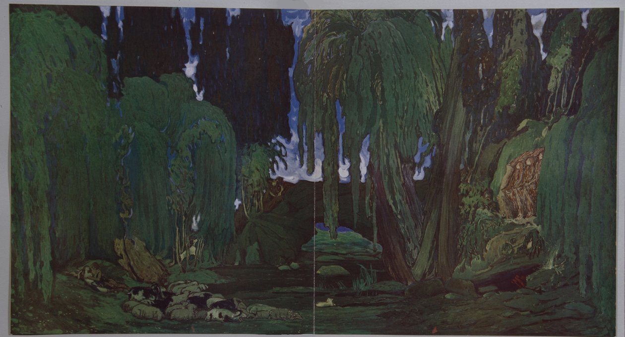 Scénografie k baletu Narcisse N. Tcherepnina, 1911 od Leon Bakst