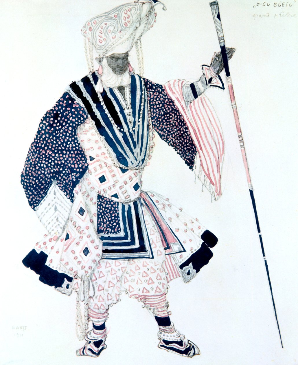 Velekněz Le Grand Prêtre, kostýmní návrh baletu, 1911 od Leon Bakst
