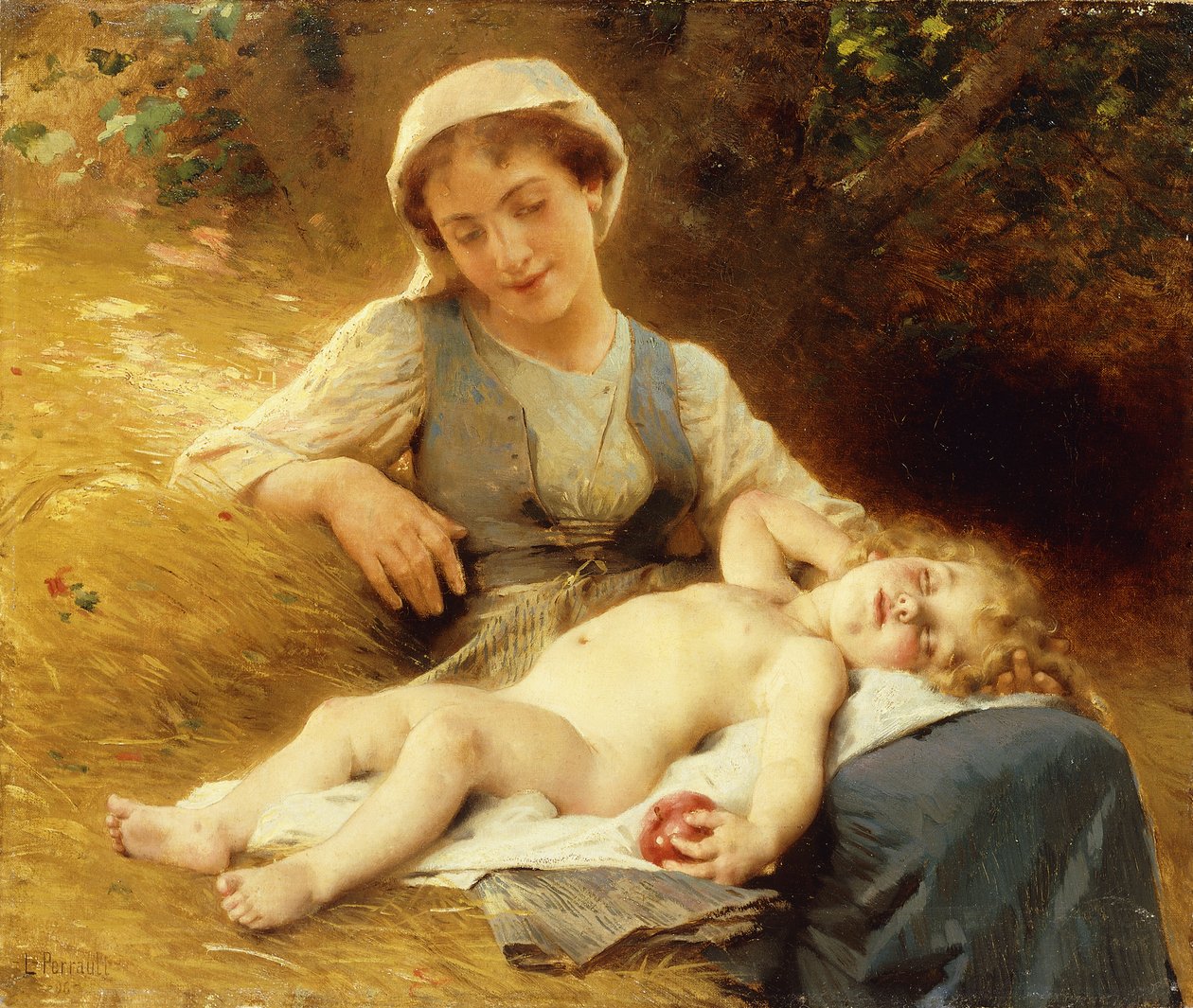Matka se spícím dítětem, 1896 od Leon Bazile Perrault