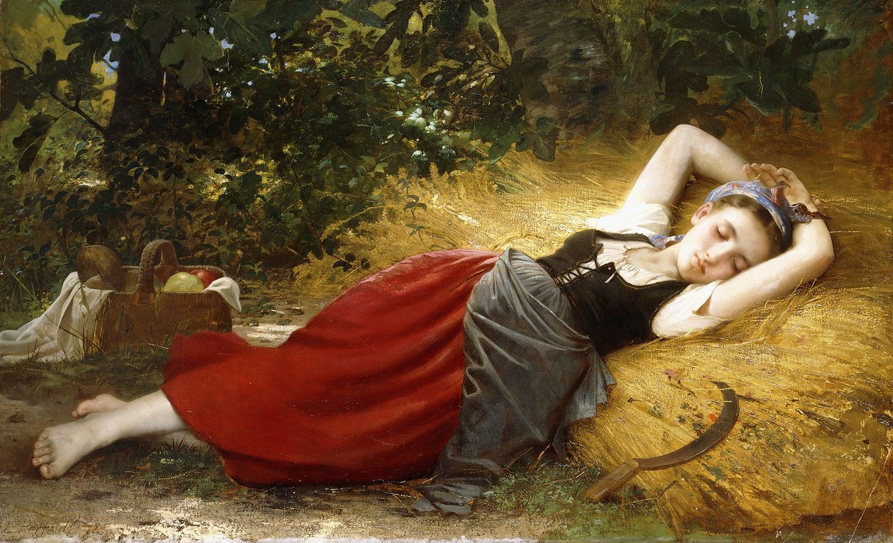Mladá selka, spící, 1874 od Leon Bazile Perrault
