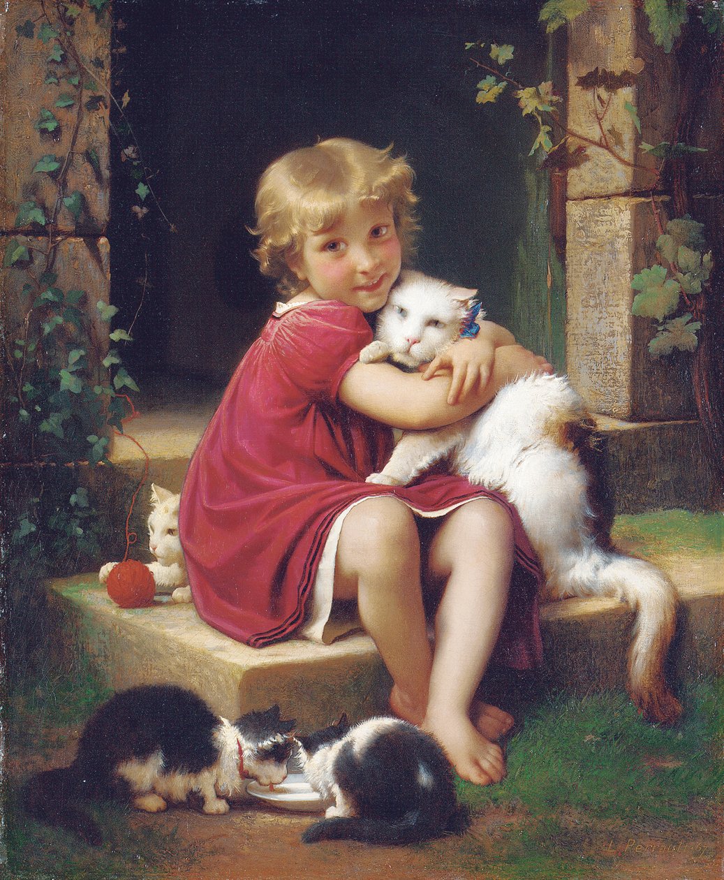 Její oblíbený mazlíček, 1867 od Leon Bazile Perrault