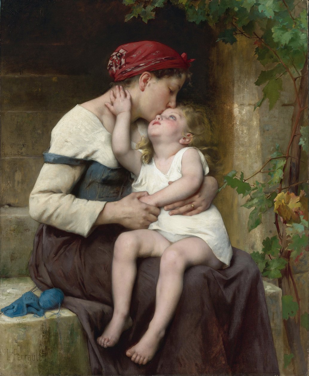 ""Mere et fille"" (Matka a dítě) Obraz Leon Jean Basile Perrault (1832-1908) 1894 Soukromá sbírka od Leon Bazile Perrault