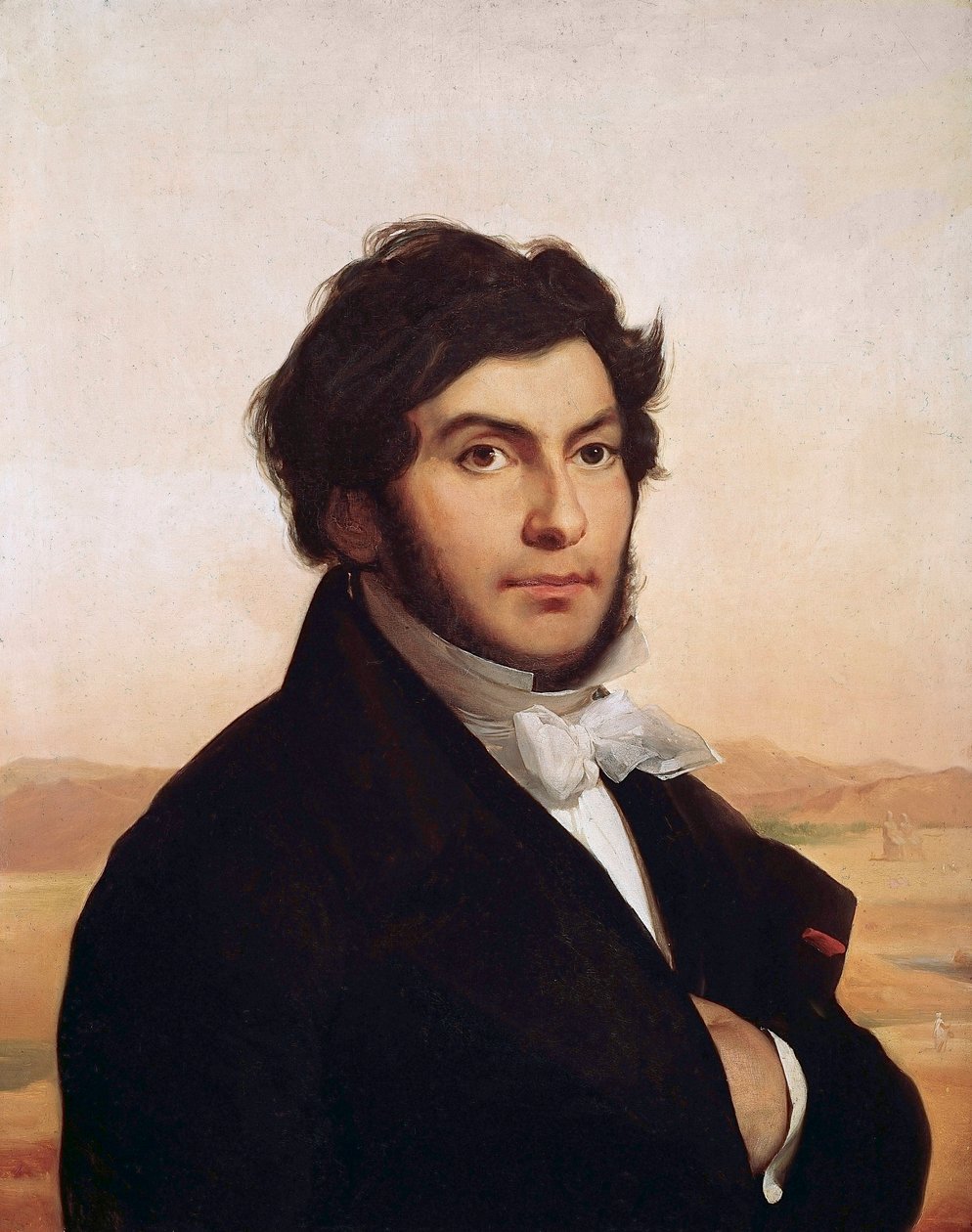 Portrét Jean-Francoise (Jean Francois) Champolliona (1790-1832), francouzského egyptologa, luštitele hieroglyfů. Obraz Leona Cognieta (1794-1880). Muzeum Louvre. od Léon Cogniet