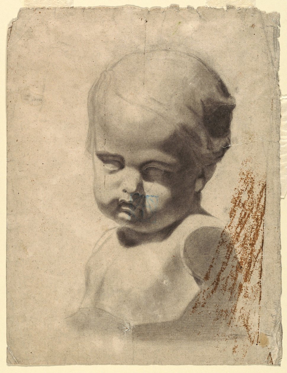 Kresba, Studie dětské busty (ze sádrového odlitku), 1881-92 od Leon Dabo