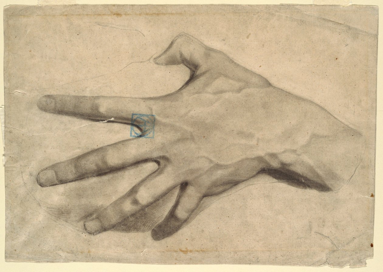 Kresba, studie ruky, 1881-92 od Leon Dabo