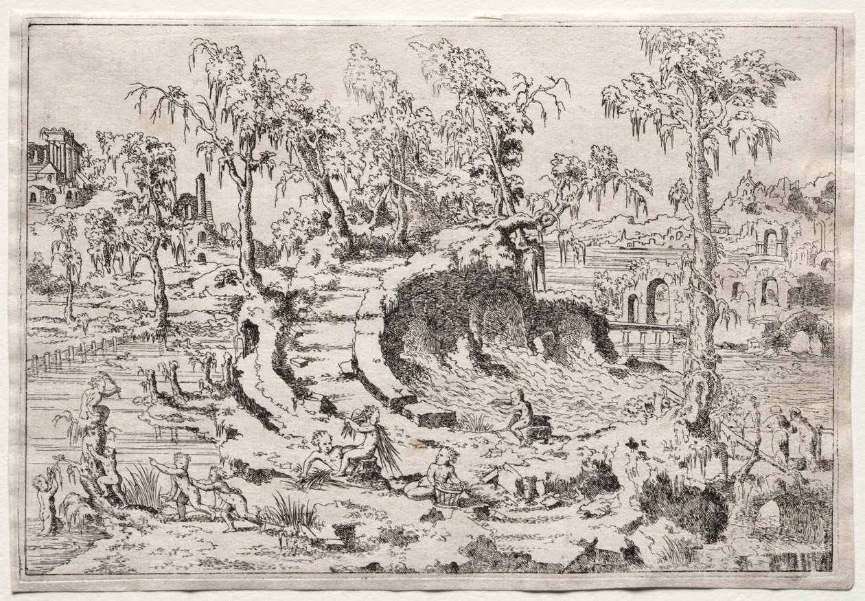 Krajina s Puttim, c. 1550. od Leon Davent