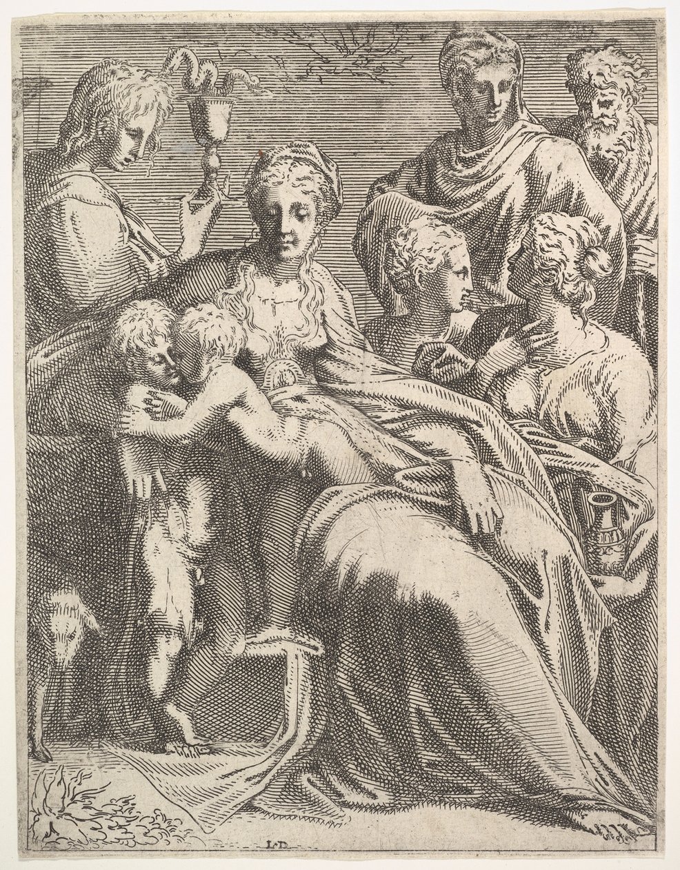 Panna a dítě se svatými, ca. 1550-56. od Leon Davent