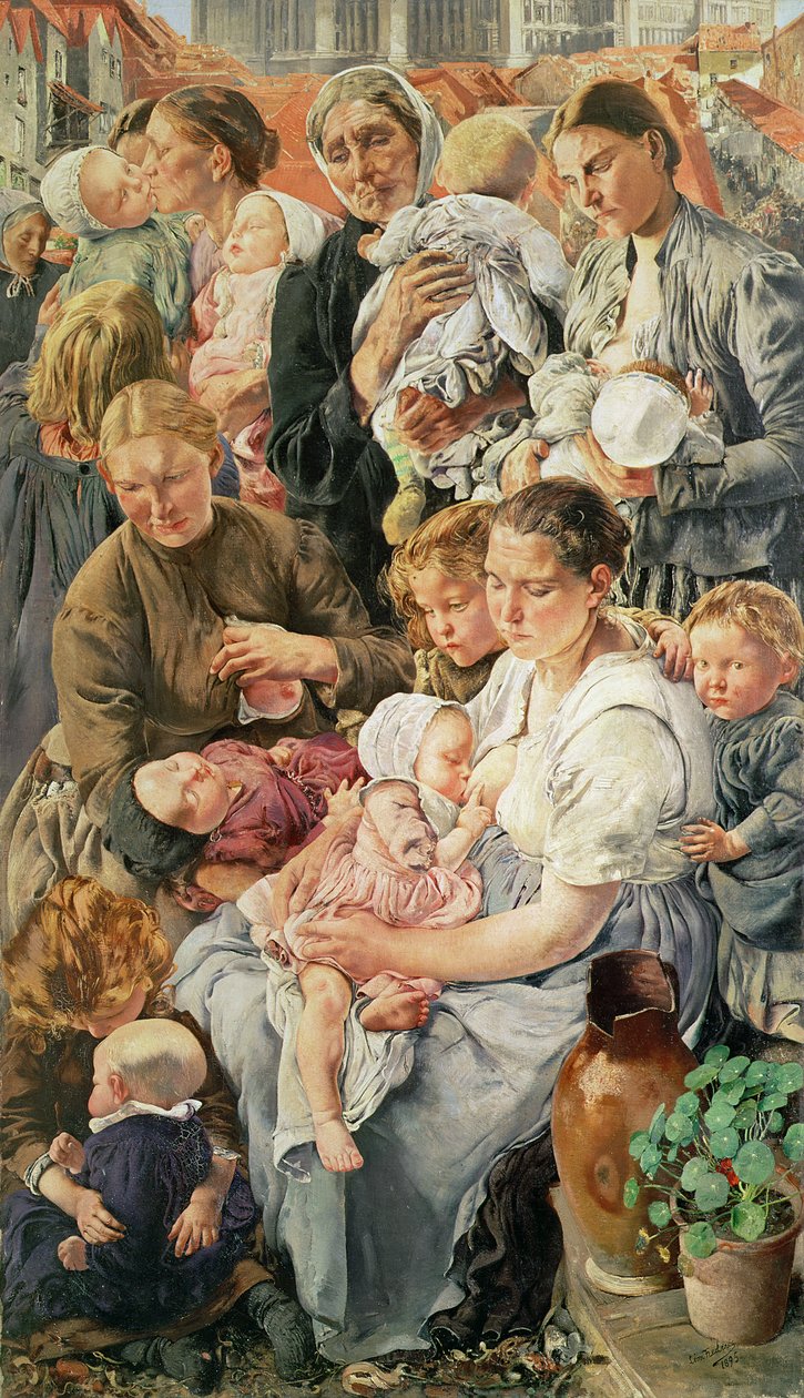 Ženy, pravý panel z The Ages of the Worker, 1895 od Leon Henri Marie Frederic