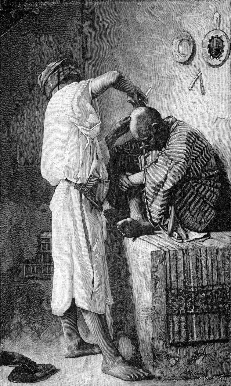 Holič v Istanbulu od Leon Joseph Florentin (after) Bonnat