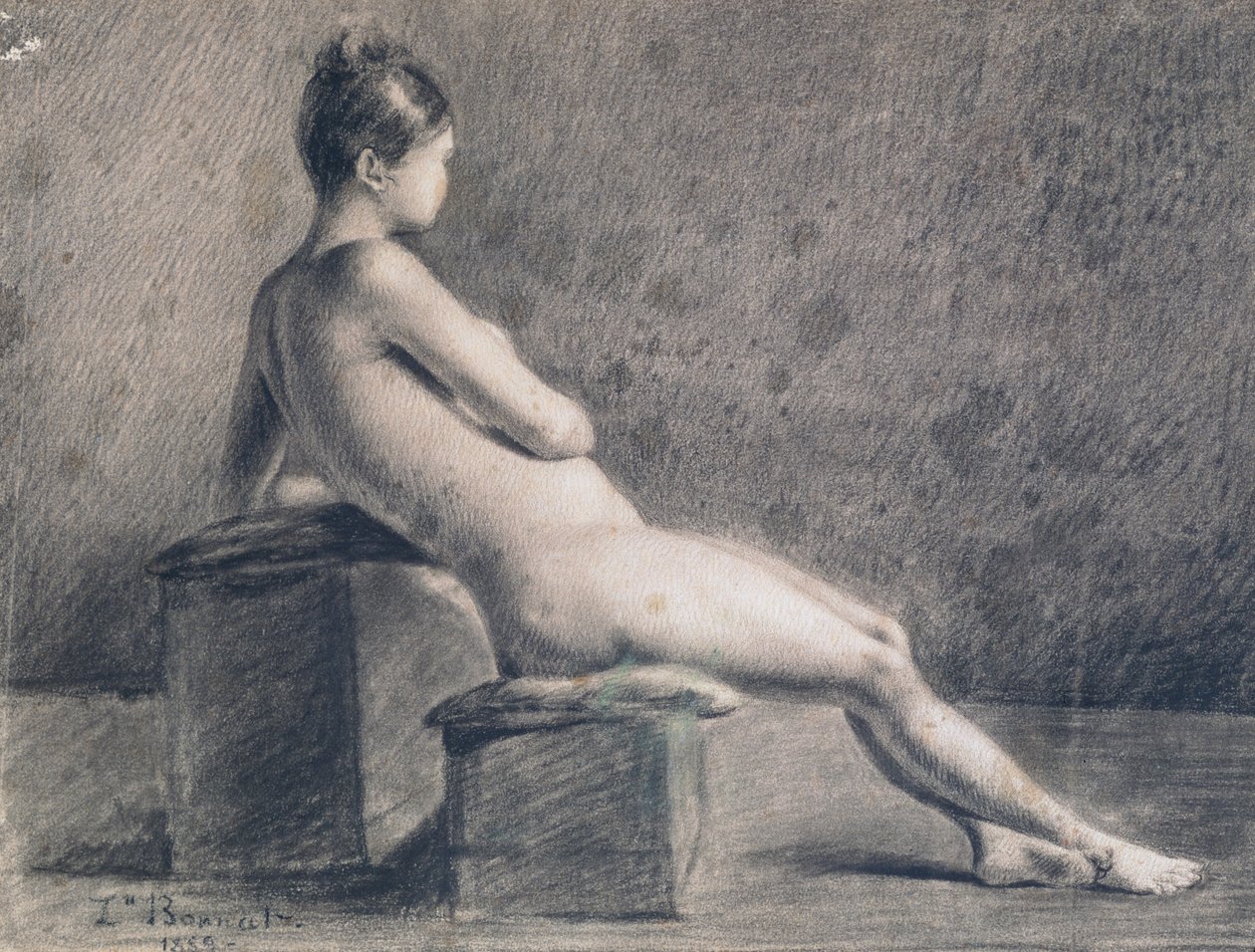 Model v profilu, c1853-1922 od Leon Joseph Florentin Bonnat