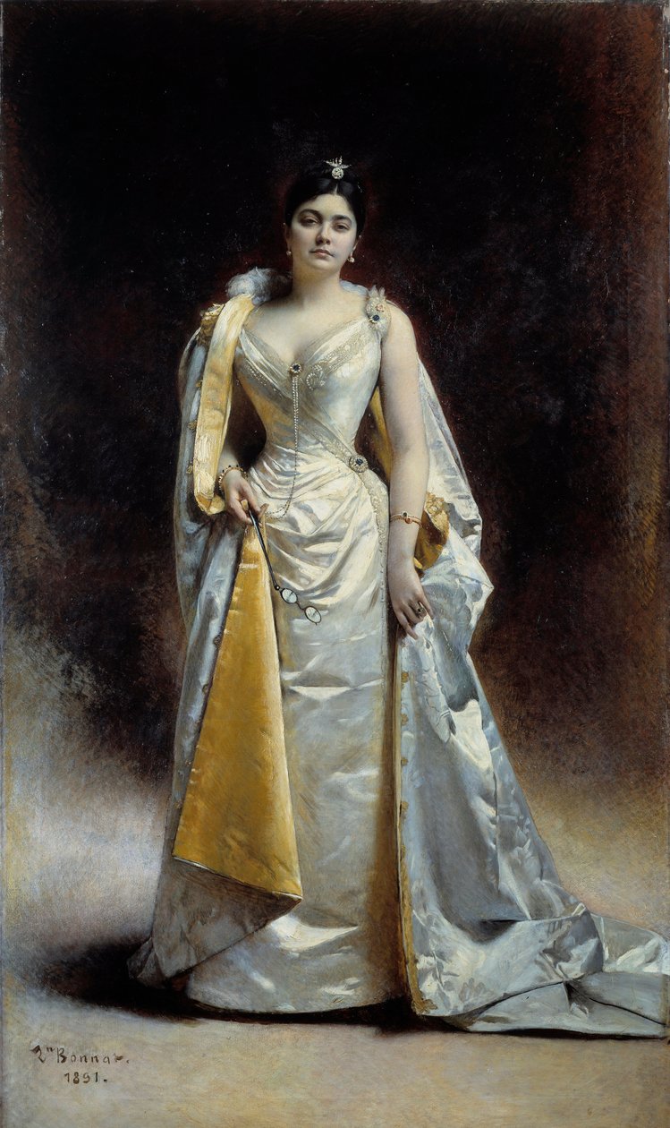 Celovečerní portrét Madame Albert Cahen z Antverp Obraz Leon Bonnat (1833-1922) 1891 Sun. 1,34x2,27 m Bayonne, Bonnatovo muzeum od Leon Joseph Florentin Bonnat