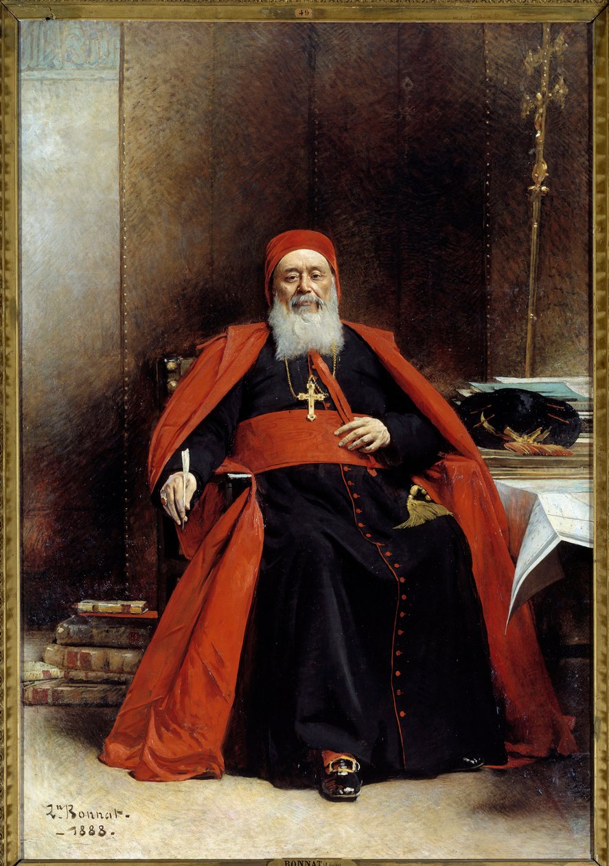 Portrét u nohou Charlese Lavigerie (1825-1892) Archeveque of Alžír, kardinál primas Afriky Malba Leona Josepha Bonnata (1833-1922) 1888 Sun. 2,39 x 1,64 m od Leon Joseph Florentin Bonnat