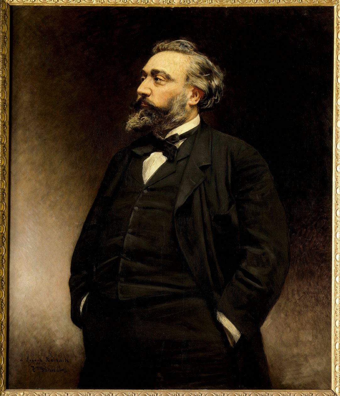 Portrét Leona Gambetty (1838 - 1882) francouzského politika. obraz Leona Josepha Bonnata (1833 - 1922) (v s/t 1,15 x 1). - Portrét Leona Gambetty (1838-1882) francouzského politika. Obraz Leon Joseph Bonnat (1833-1922). Zámecké muzeum, Versaille od Leon Joseph Florentin Bonnat
