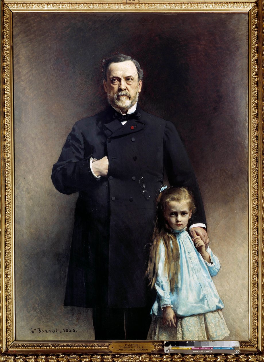 Portrét francouzského lékaře Louise Pasteura (1822-1895) s jeho malou dcerou Camille Vallery Radot Malba Leona Josepha Bonnata (1833-1922) 1886 Paříž, muse Pasteur - Portrét francouzského lékaře Louise Pasteura (1822-1895) se svým vl. - dcera, C od Leon Joseph Florentin Bonnat