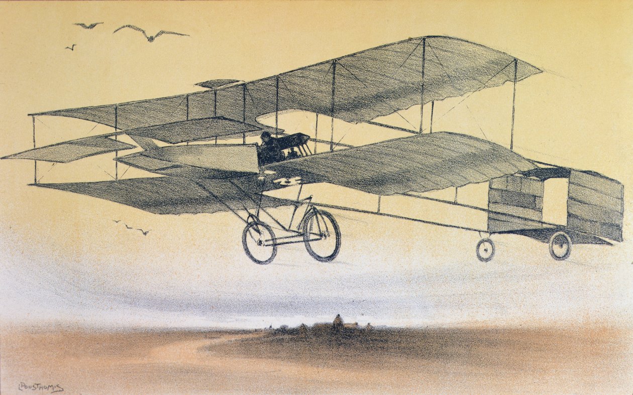 Let bratří Farmanů před rokem 1914 (barevné lito) od Leon Pousthomis