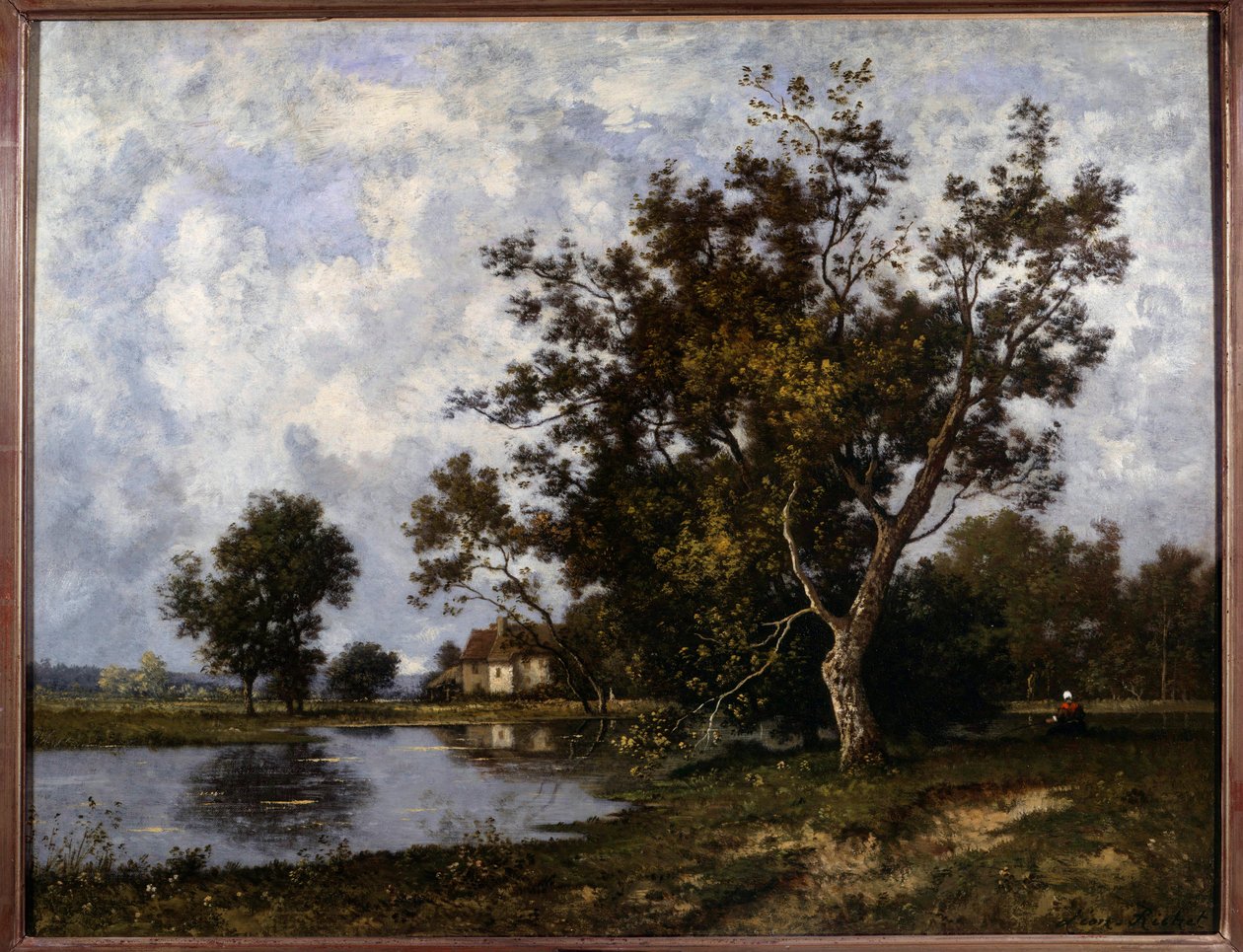 Obraz krajiny a la Mare od Leona Richeta (1847-1907) Soukromá sbírka 20. století od Leon Richet