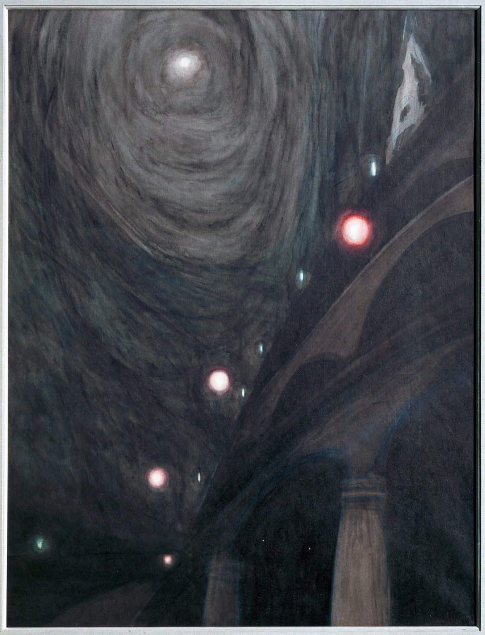 Clair de Lune et Lumieres. Kvaš na papíře ... (kvaš na papíře) od Leon Spilliaert