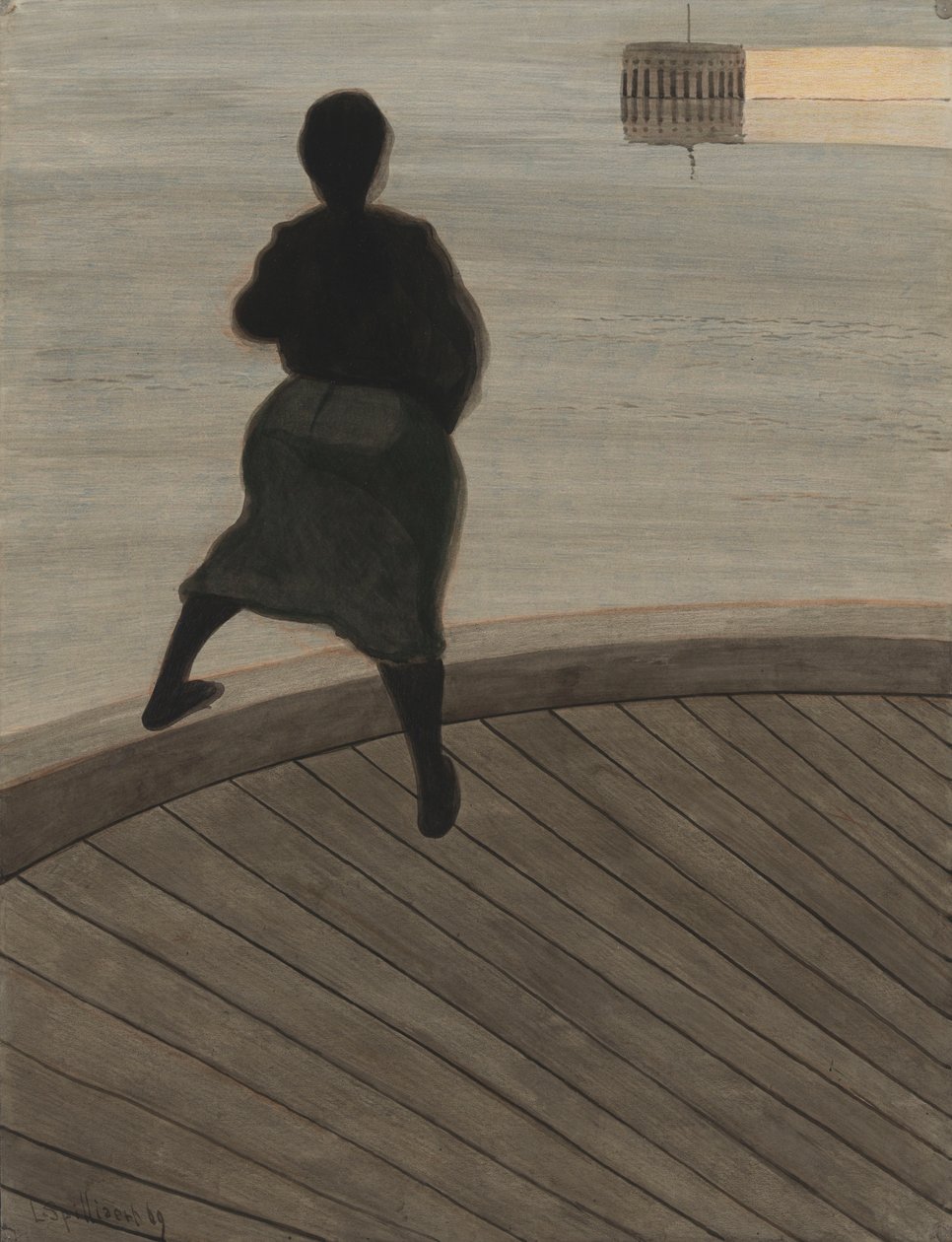 Rybářka na molu od Leon Spilliaert