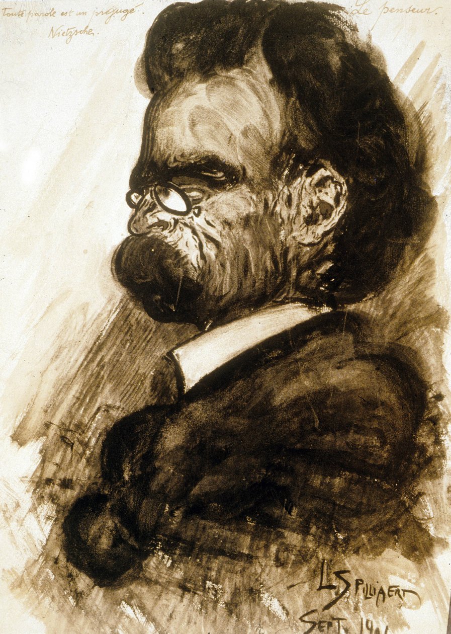 Friedrich Nietzsche (1844-1900) německý filozof a básník kvaš a inkoust z porcelánu od Leona Spilliaerta 1901 od Leon Spilliaert