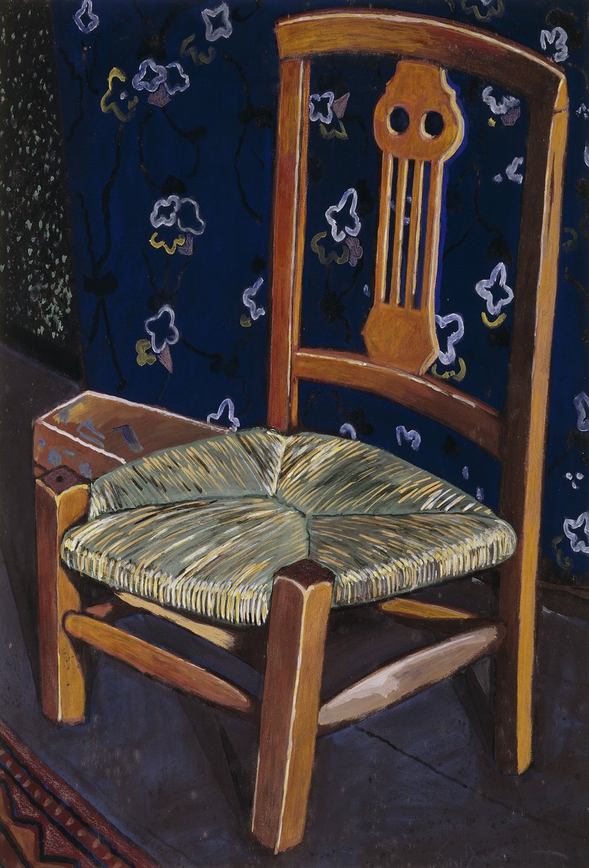 křeslo Madeleine; La Chaise de Madeleine - křeslo Madeleine, kolem roku 1925 (kvaš na kartě) od Leon Spilliaert