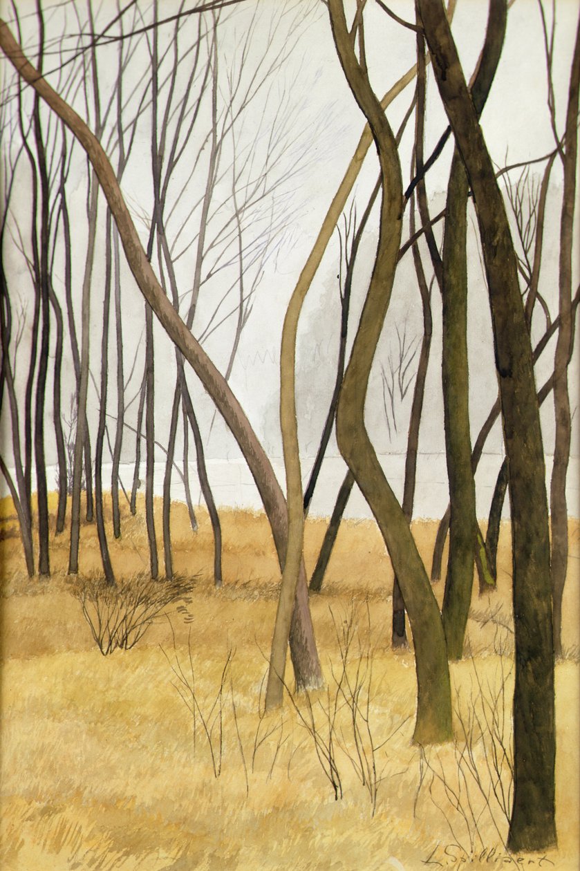 Stromy (akvarel a tužka na papíře) od Leon Spilliaert