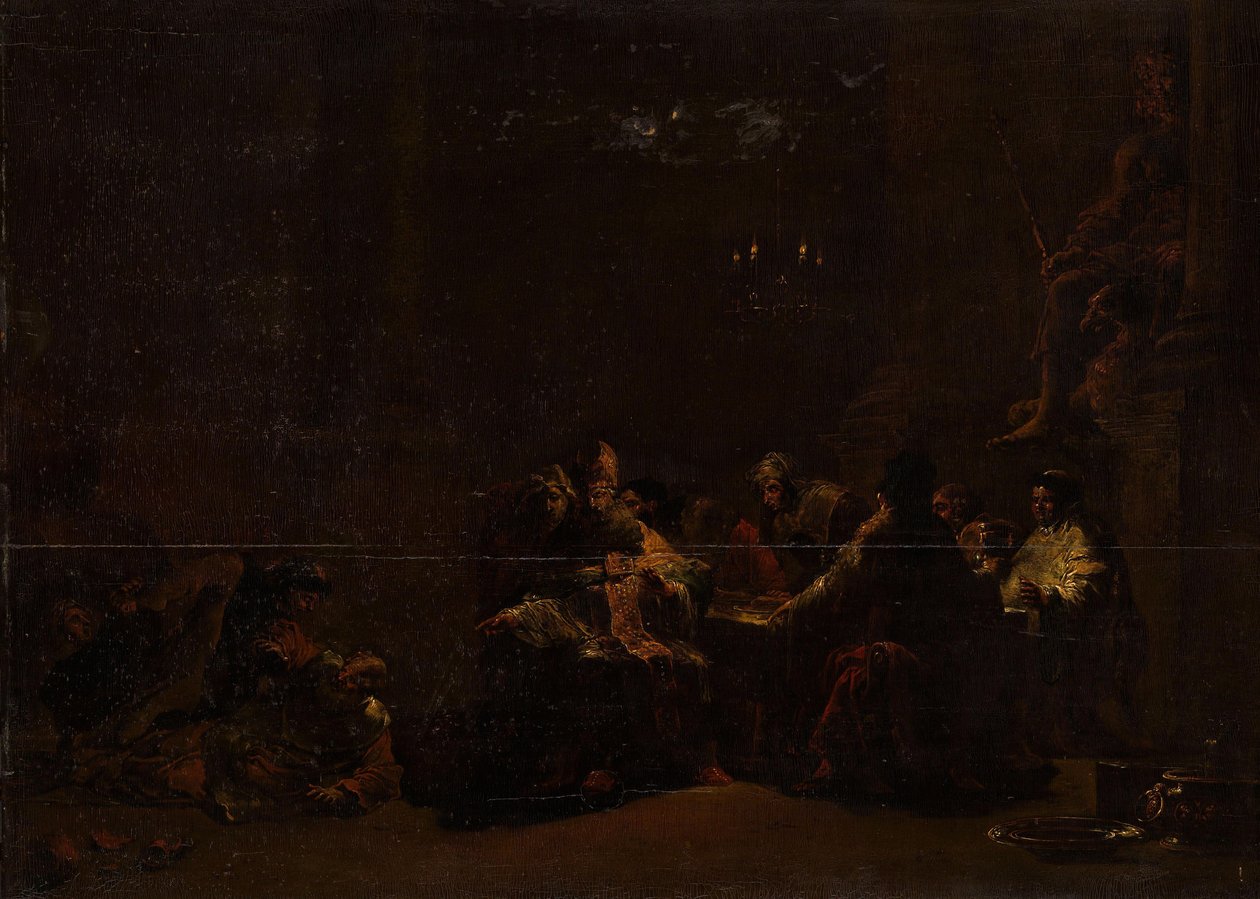 Pashur Smiting Jeremiáše v chrámu od Leonaert Bramer