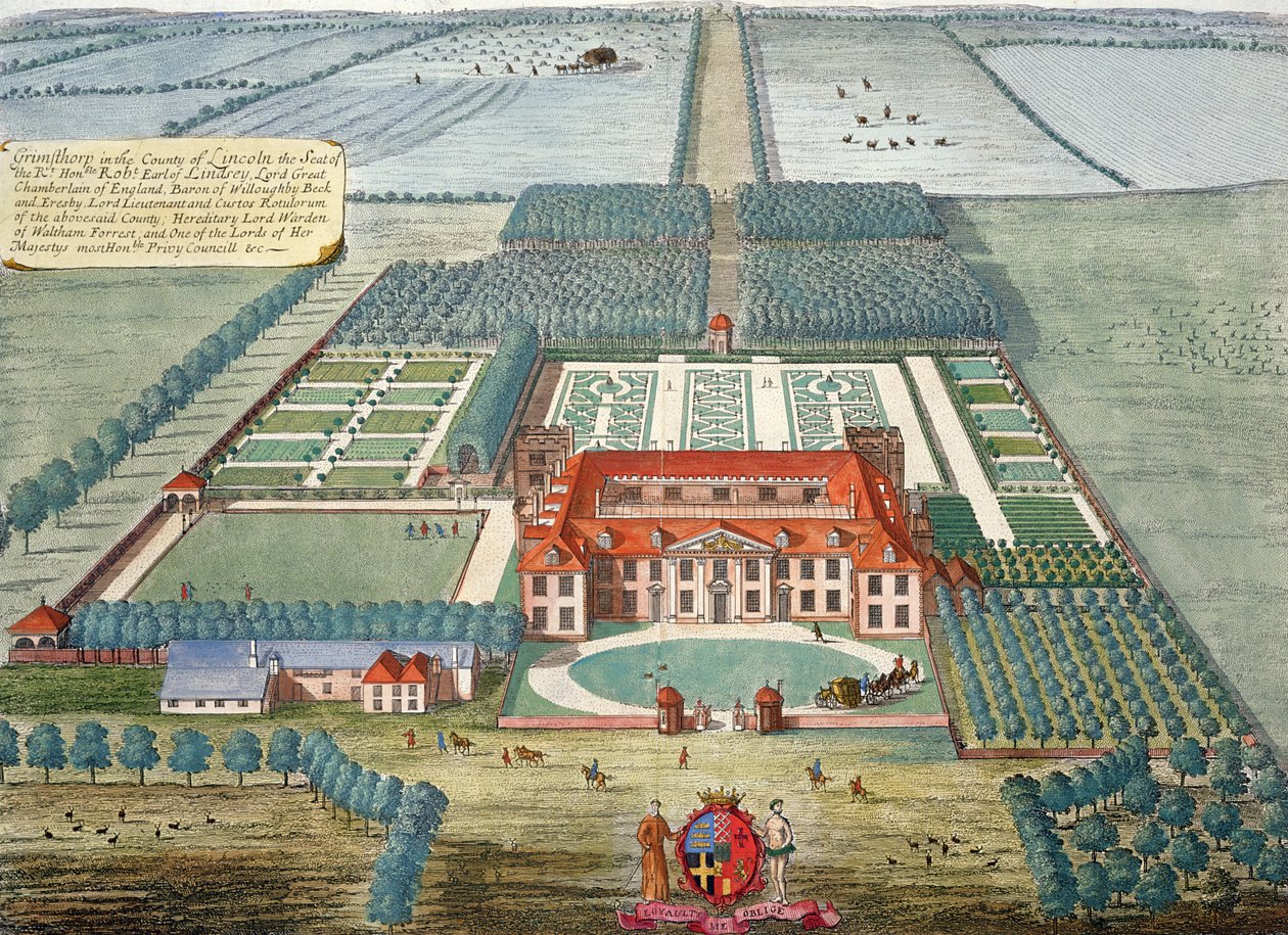 Grimsthorp v hrabství Lincoln vyrytý Johannesem Kipem (cca 1652-1722) od Leonard Knyff