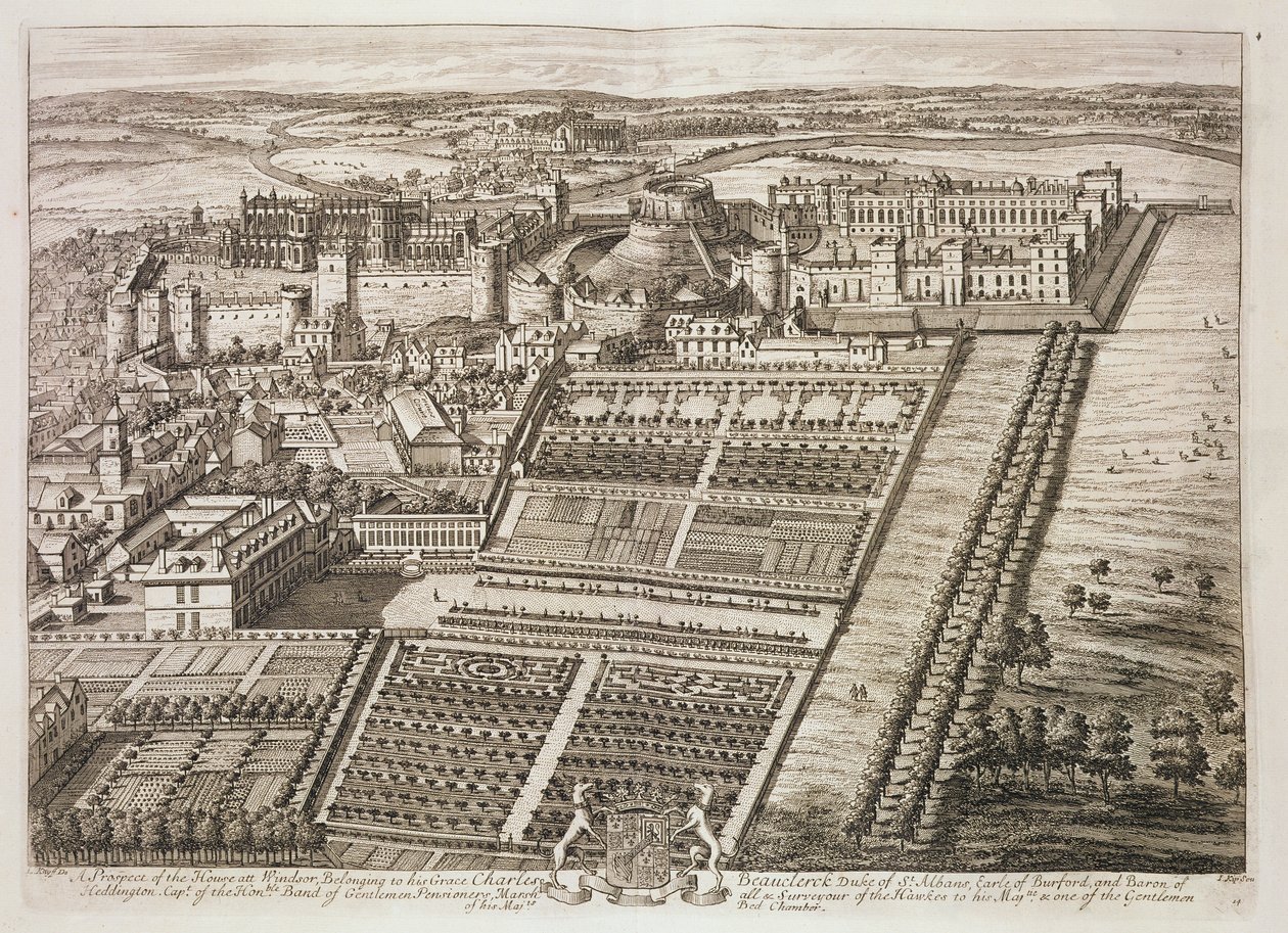 Zámek Windsor, vyrytý Johannesem Kipem (asi 1652-1722) od Leonard Knyff