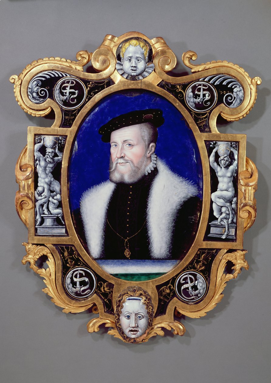 Portrét Anny, prvního vévody z Montmorency (1493-1567) 1556 (olej na smaltu) od Leonard Limosin